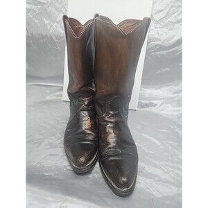 Vintage Mens Cat's Paw western Cowboy Boots Size 7.5  D weathered brown